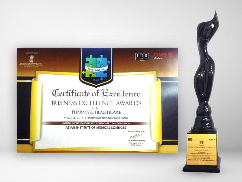 Certificate of Excellence – Business Excellence Awrads for Pharma & Healthcare