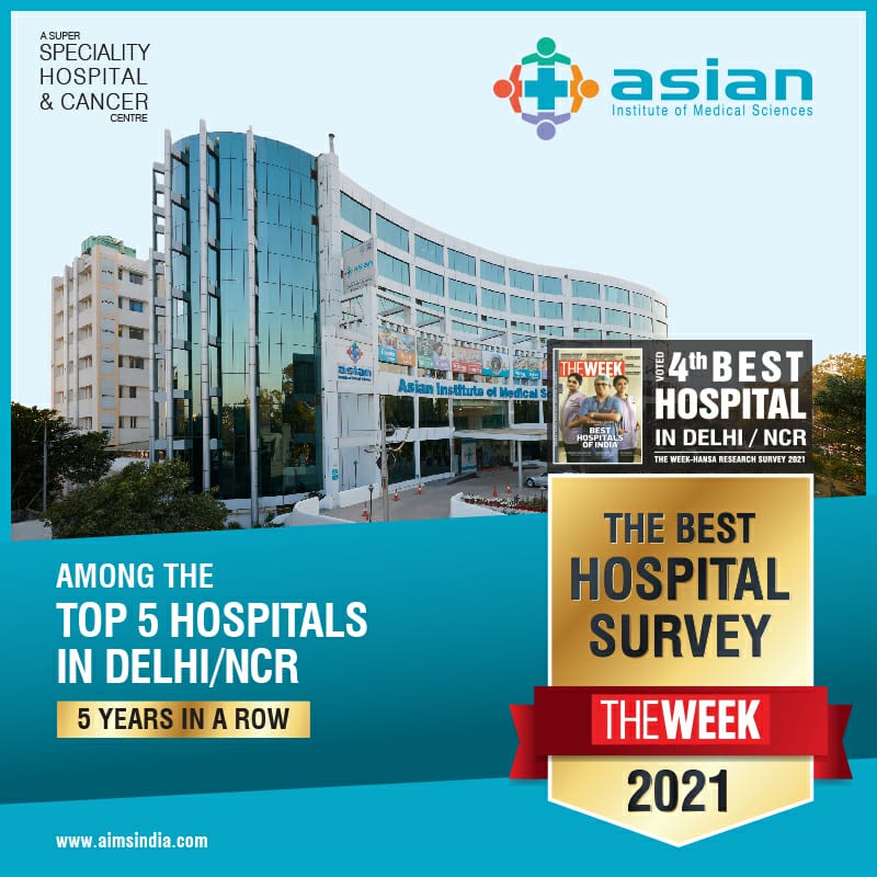 Asian Healthcare ranked 4th under the best private multispeciality hospital in Delhi NCR in The Week Magazine.